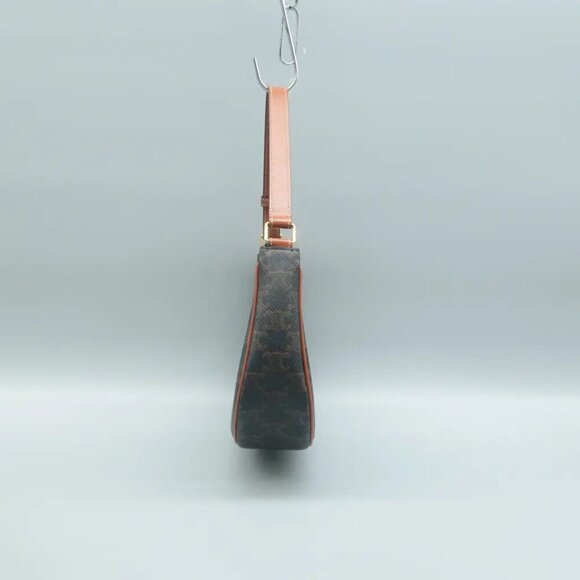 100% Authentic CELINE Triomphe Grey Canvas Shoulder Bag 2033-082524 - Picture 4 of 12